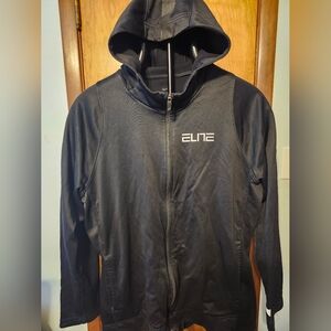 Men's NIKE ELITE Black Full Zipper Hooded Pockets Lightweight Jacket Size Medium